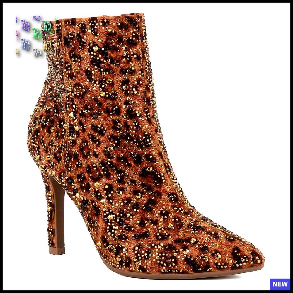 Pointed Toe Stiletto Ankle Booties Vegan Leather Elegant Dressy Zipper Closure